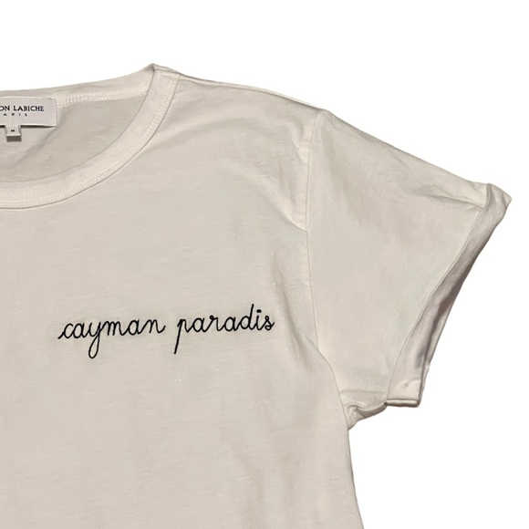 Maison Labiche Paris white crew neck cayman paradise t-shirt Made in Portugal - Picture 3 of 9